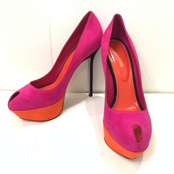SERGIO ROSSI Multi Color Suede Pumps Sz 39.5 - Picture 2 of 6